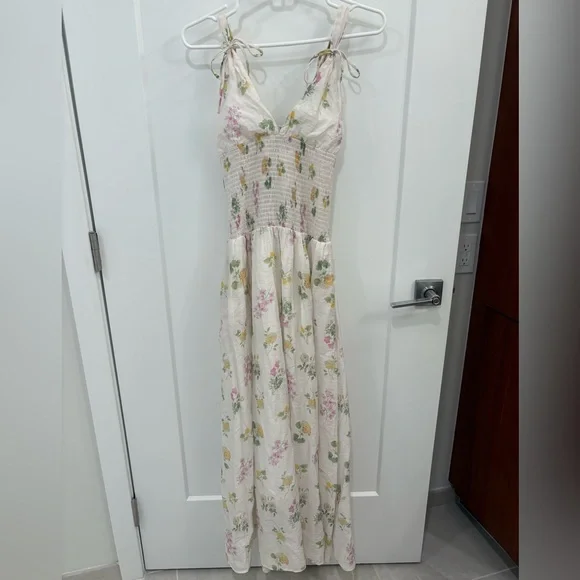 Petal and Pup Reverie Smocked Maxi Dress in Purple Ditzy Floral Size Medium - Picture 3 of 12